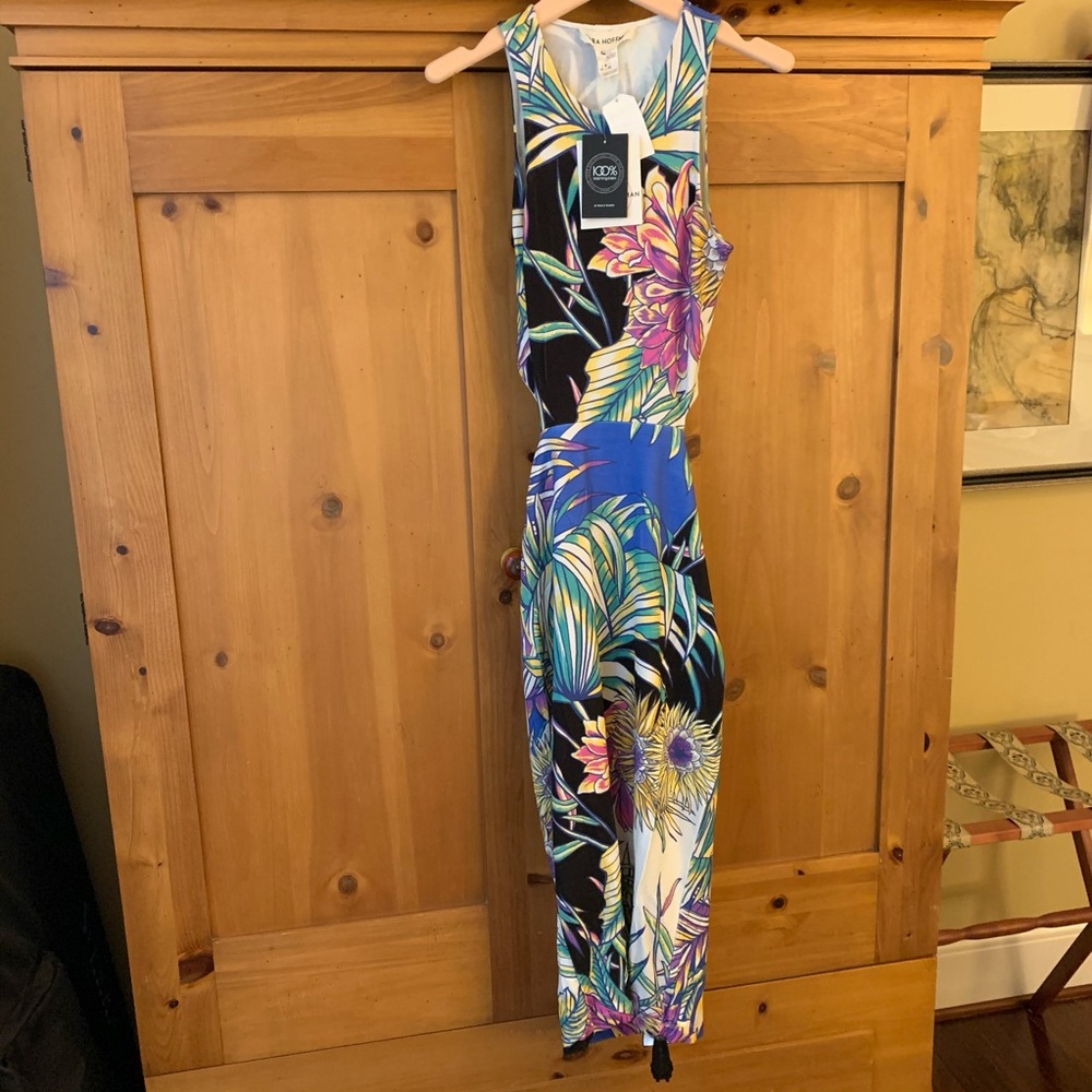 Mara Hoffman Jungle Print Midi Dress w/ Cutout - S